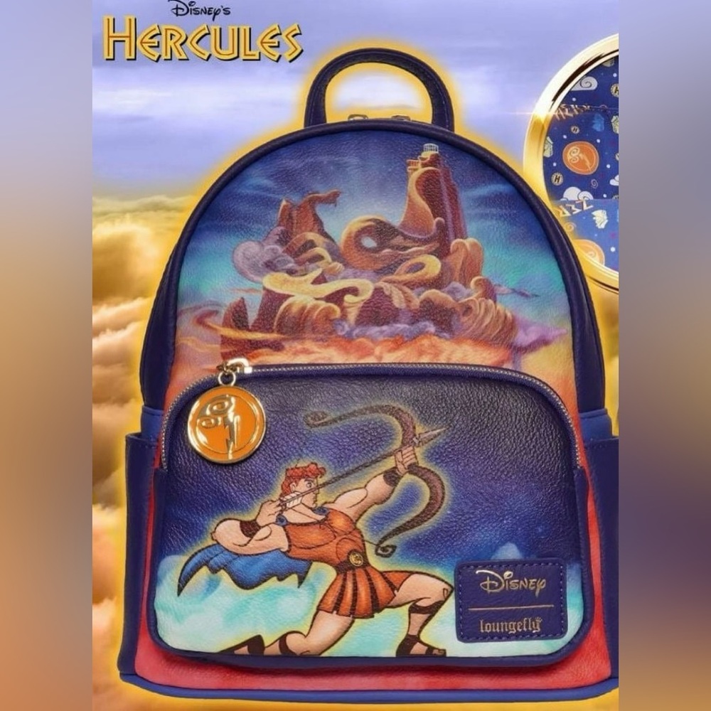 NWT Loungefly Disney Hercules Blue and Orange Backpack
